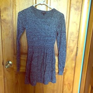 Hint of cashmere fit and flare sweater dress